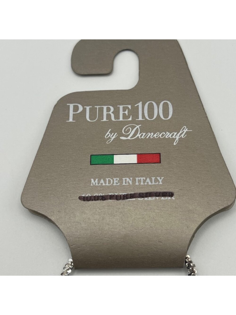 Danecraft Pure 100 Popcorn Chain Bracelet 10% Silver 8" Italy NOS Original Card - Picture 2 of 6